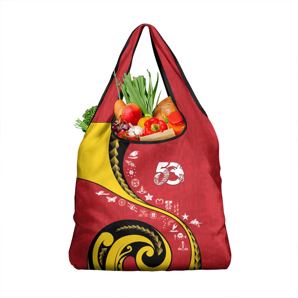Papua New Guinea 50th Independence Anniversary Grocery Bag Special Style Red Version - Polynesian Pride
