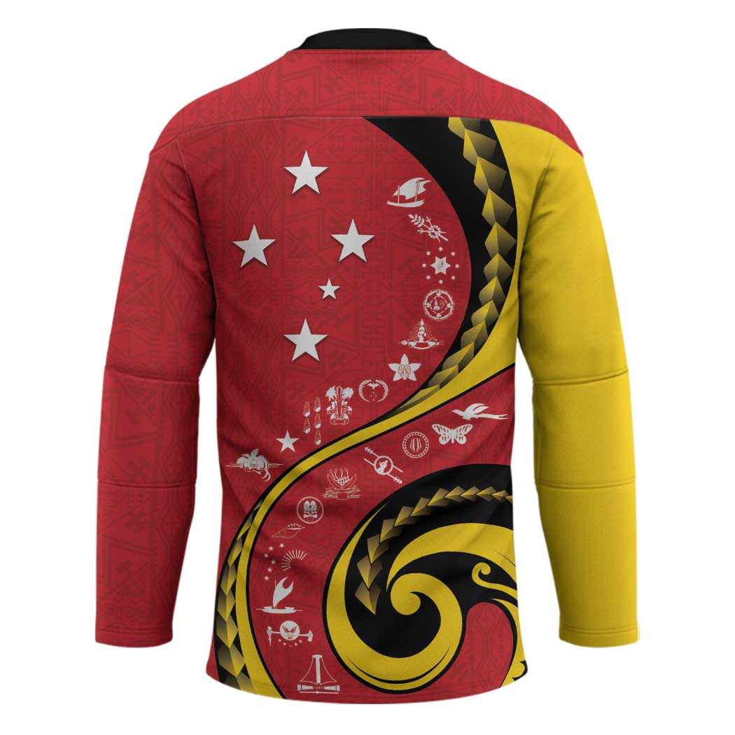 Papua New Guinea 50th Independence Anniversary Hockey Jersey Special Style Red Version - Polynesian Pride