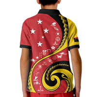 Papua New Guinea 50th Independence Anniversary Kid Polo Shirt Special Style Red Version - Polynesian Pride