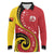 Papua New Guinea 50th Independence Anniversary Long Sleeve Polo Shirt Special Style Red Version - Polynesian Pride