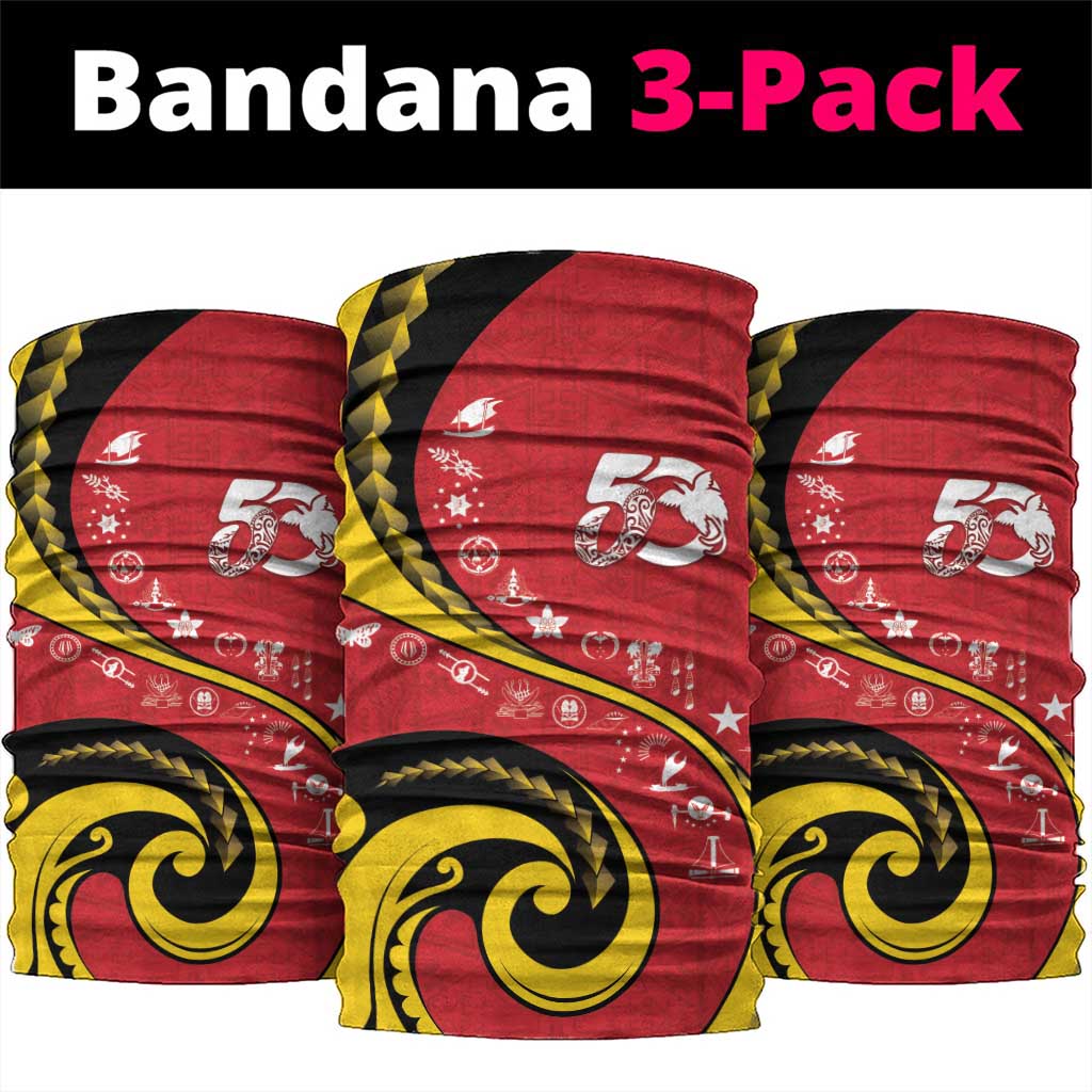 Papua New Guinea 50th Independence Anniversary Neck Gaiter Special Style Red Version - Polynesian Pride