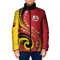 Papua New Guinea 50th Independence Anniversary Padded Jacket Special Style Red Version - Polynesian Pride
