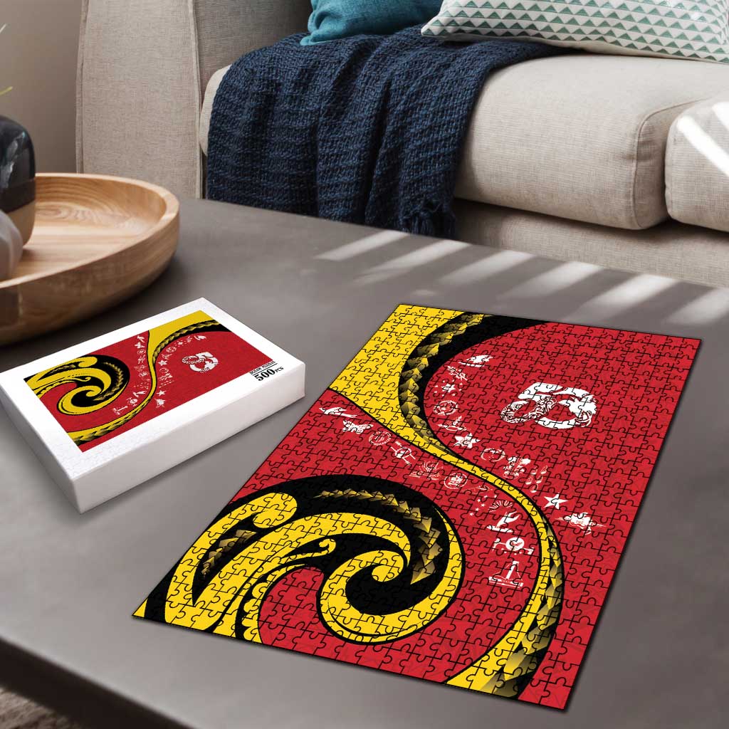 Papua New Guinea 50th Independence Anniversary Puzzle Special Style Red Version - Polynesian Pride