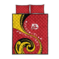 Papua New Guinea 50th Independence Anniversary Quilt Bed Set Special Style Red Version - Polynesian Pride