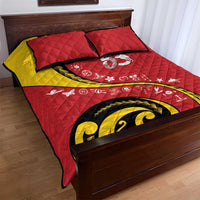 Papua New Guinea 50th Independence Anniversary Quilt Bed Set Special Style Red Version - Polynesian Pride