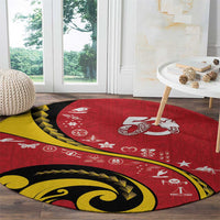 Papua New Guinea 50th Independence Anniversary Round Carpet Special Style Red Version - Polynesian Pride