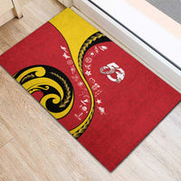 Papua New Guinea 50th Independence Anniversary Rubber Doormat Special Style Red Version - Polynesian Pride