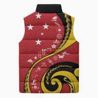 Papua New Guinea 50th Independence Anniversary Sleeveless Puffer Jacket Special Style Red Version - Polynesian Pride