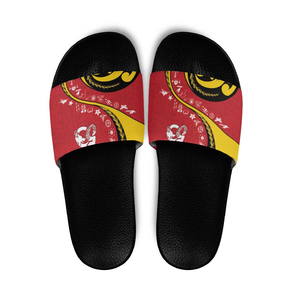 Papua New Guinea 50th Independence Anniversary Slide Sandals Special Style Red Version - Polynesian Pride