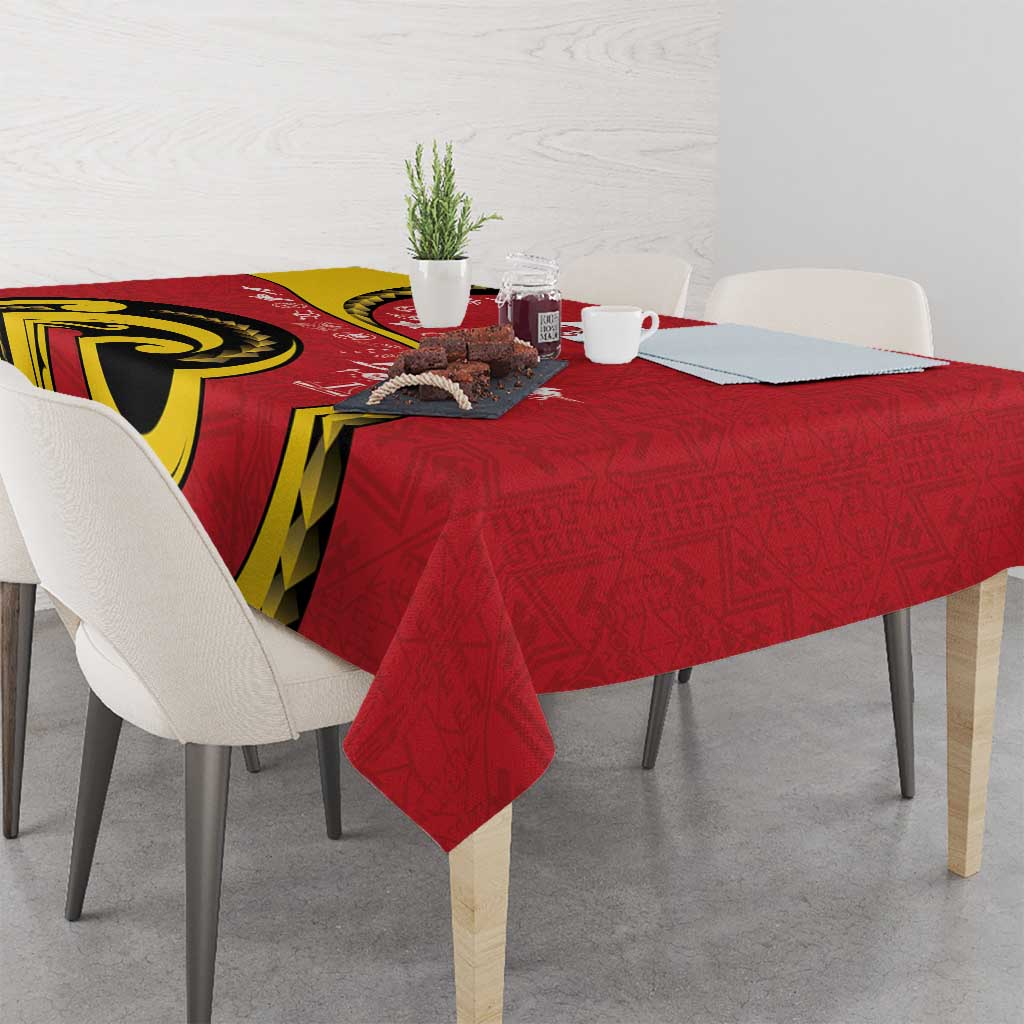 Papua New Guinea 50th Independence Anniversary Tablecloth Special Style Red Version - Polynesian Pride