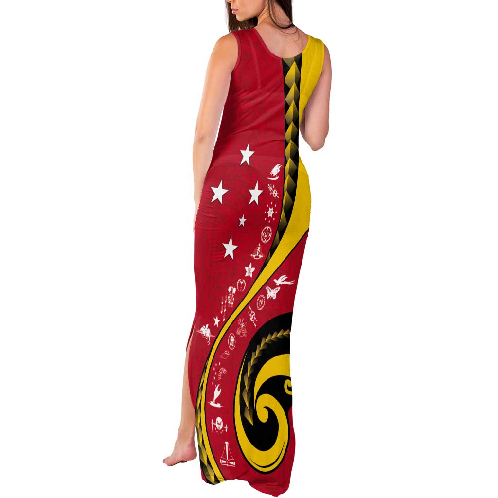 Papua New Guinea 50th Independence Anniversary Tank Maxi Dress Special Style Red Version - Polynesian Pride