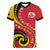 Papua New Guinea 50th Independence Anniversary Women V-Neck T-Shirt Special Style Red Version - Polynesian Pride