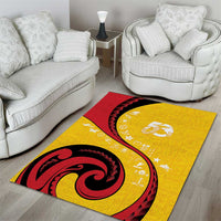Papua New Guinea 50th Independence Anniversary Area Rug Special Style Yellow Version - Polynesian Pride