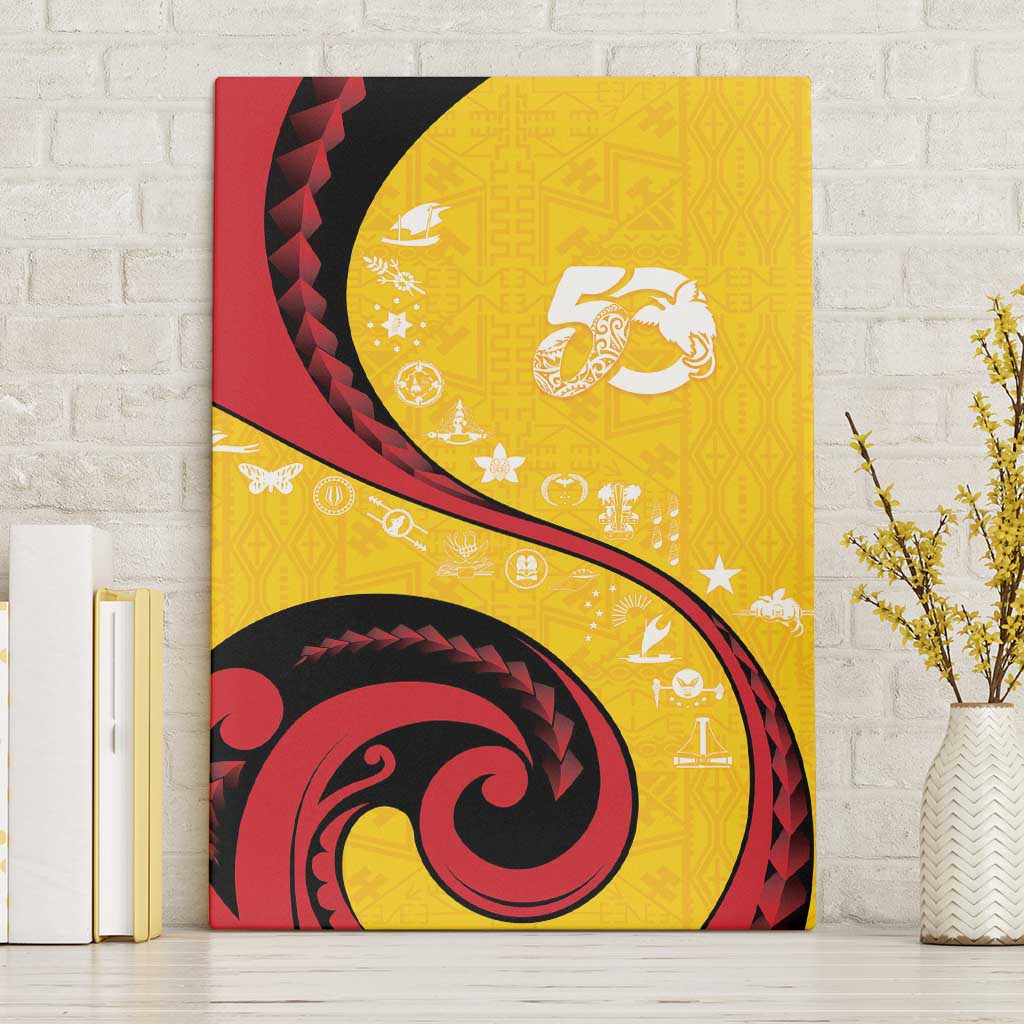 Papua New Guinea 50th Independence Anniversary Canvas Wall Art Special Style Yellow Version - Polynesian Pride