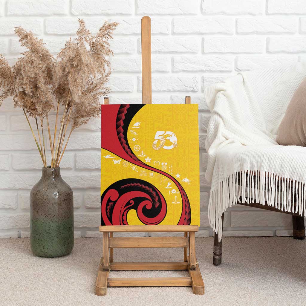 Papua New Guinea 50th Independence Anniversary Canvas Wall Art Special Style Yellow Version - Polynesian Pride