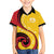 Papua New Guinea 50th Independence Anniversary Family Matching Long Sleeve Bodycon Dress and Hawaiian Shirt Special Style Yellow Version - Polynesian Pride