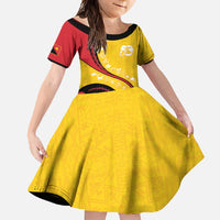 Papua New Guinea 50th Independence Anniversary Family Matching Mermaid Dress and Hawaiian Shirt Special Style Yellow Version - Polynesian Pride