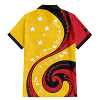 Papua New Guinea 50th Independence Anniversary Family Matching Mermaid Dress and Hawaiian Shirt Special Style Yellow Version - Polynesian Pride