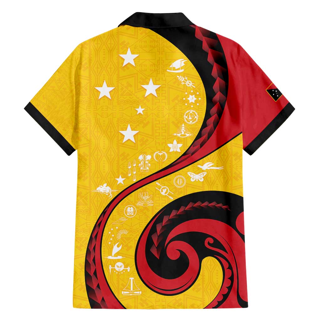 Papua New Guinea 50th Independence Anniversary Family Matching Off Shoulder Short Dress and Hawaiian Shirt Special Style Yellow Version - Polynesian Pride