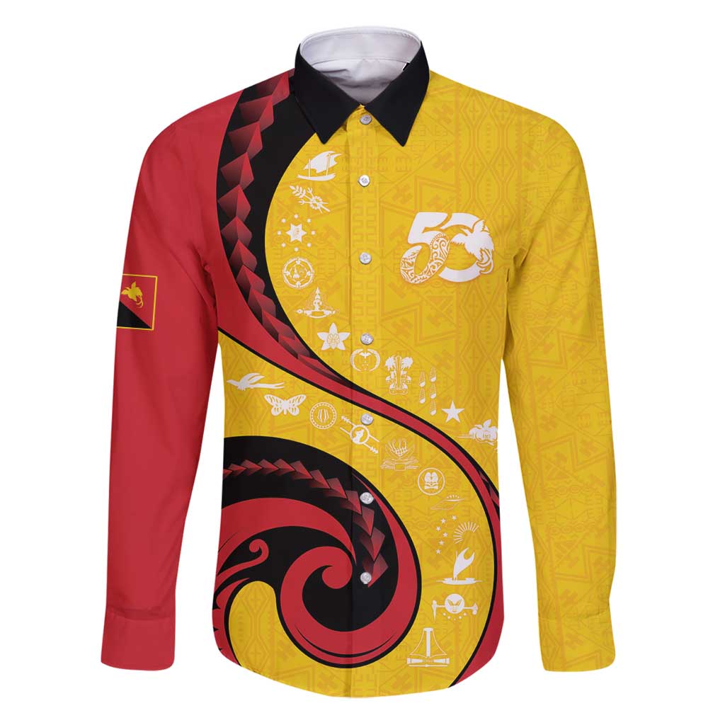 Papua New Guinea 50th Independence Anniversary Family Matching Puletasi and Hawaiian Shirt Special Style Yellow Version - Polynesian Pride