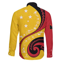 Papua New Guinea 50th Independence Anniversary Family Matching Puletasi and Hawaiian Shirt Special Style Yellow Version - Polynesian Pride