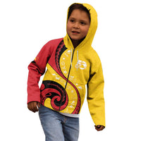 Papua New Guinea 50th Independence Anniversary Kid Hoodie Special Style Yellow Version - Polynesian Pride