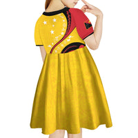 Papua New Guinea 50th Independence Anniversary Kid Short Sleeve Dress Special Style Yellow Version - Polynesian Pride