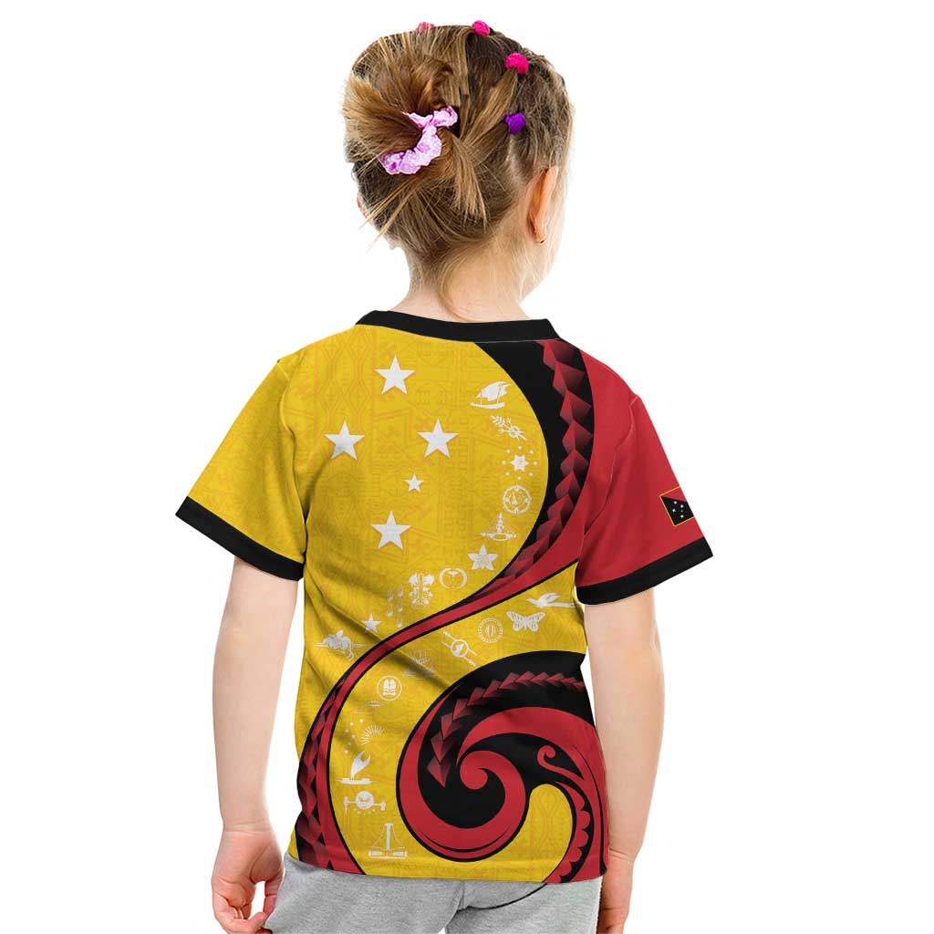 Papua New Guinea 50th Independence Anniversary Kid T Shirt Special Style Yellow Version - Polynesian Pride
