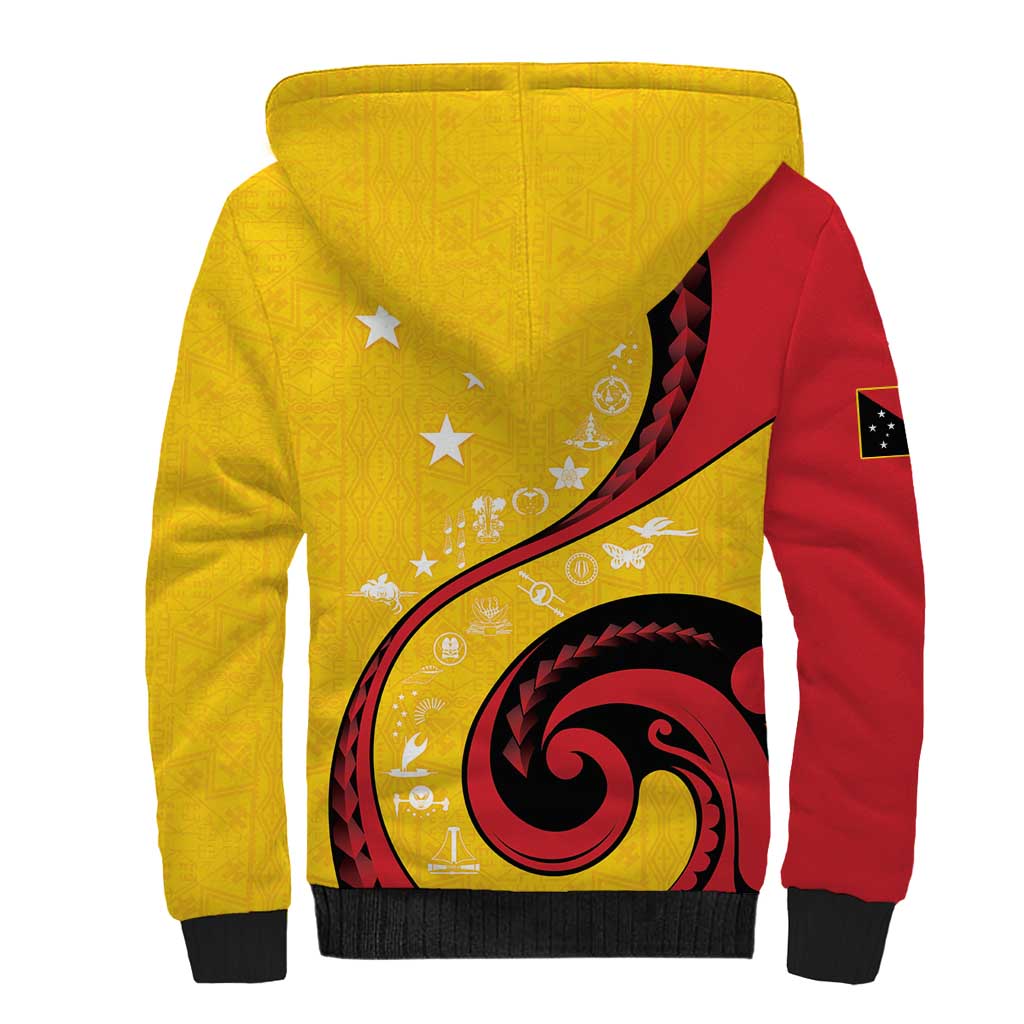 Papua New Guinea 50th Independence Anniversary Sherpa Hoodie Special Style Yellow Version - Polynesian Pride