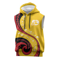 Papua New Guinea 50th Independence Anniversary Sleeveless Hoodie Special Style Yellow Version - Polynesian Pride