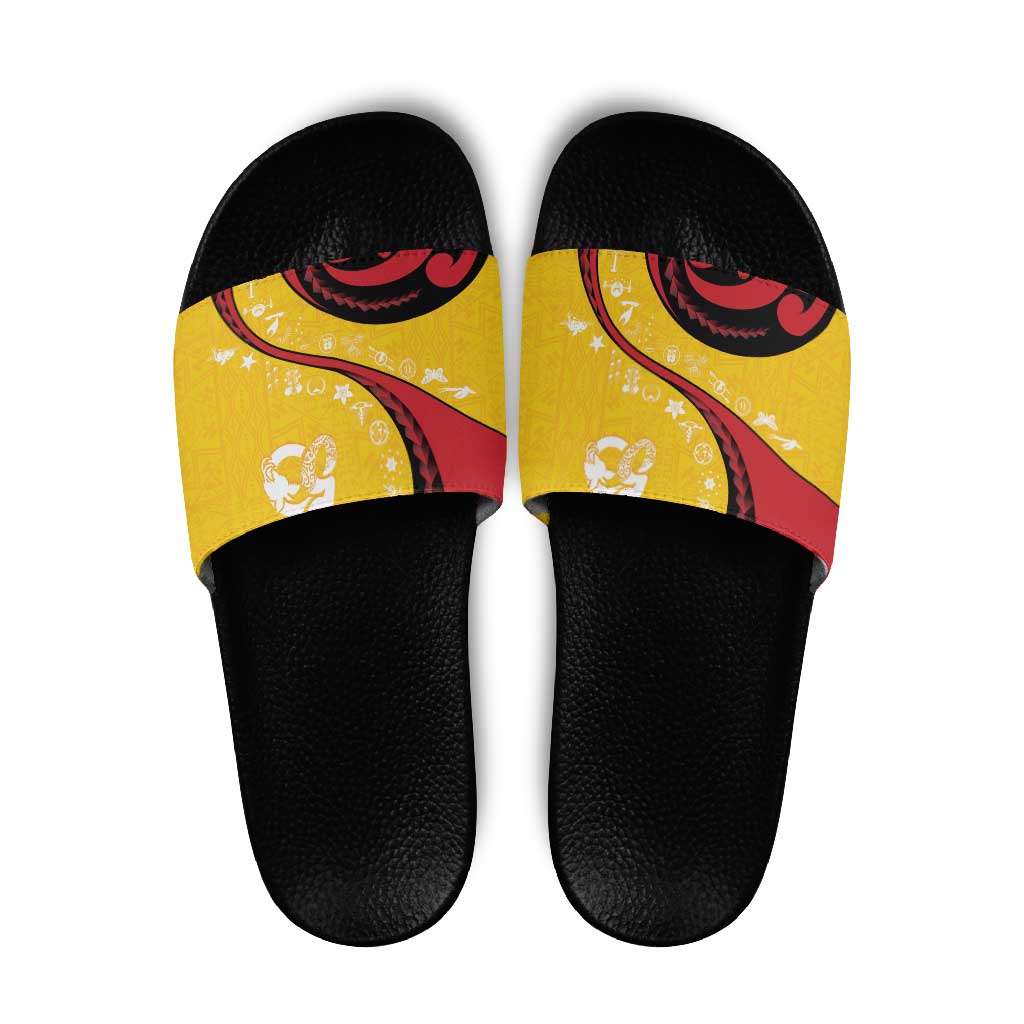 Papua New Guinea 50th Independence Anniversary Slide Sandals Special Style Yellow Version - Polynesian Pride