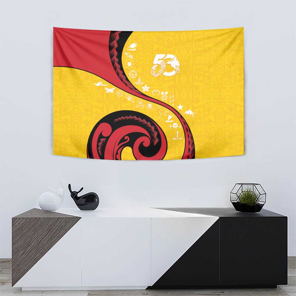 Papua New Guinea 50th Independence Anniversary Tapestry Special Style Yellow Version - Polynesian Pride