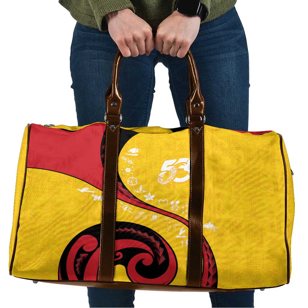 Papua New Guinea 50th Independence Anniversary Travel Bag Special Style Yellow Version - Polynesian Pride