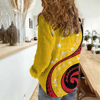 Papua New Guinea 50th Independence Anniversary Women Casual Shirt Special Style Yellow Version - Polynesian Pride