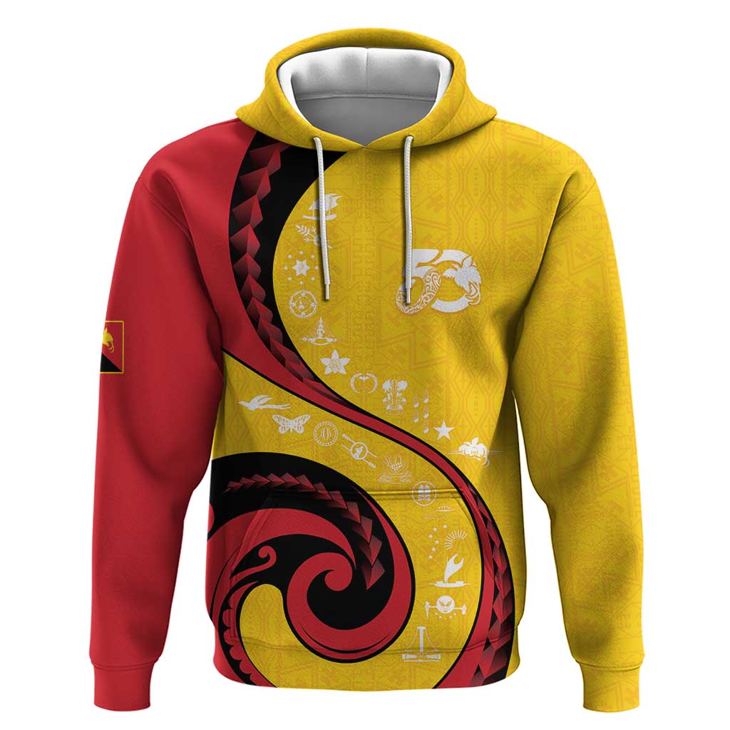 Papua New Guinea 50th Independence Anniversary Zip Hoodie Special Style Yellow Version - Polynesian Pride