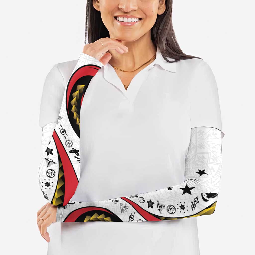Papua New Guinea 50th Independence Anniversary Arm Sleeves Special Style White Version - Polynesian Pride