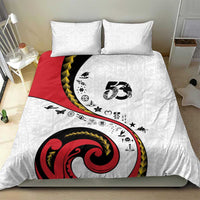 Papua New Guinea 50th Independence Anniversary Bedding Set Special Style White Version - Polynesian Pride