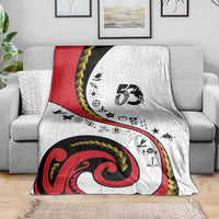 Papua New Guinea 50th Independence Anniversary Blanket Special Style White Version - Polynesian Pride