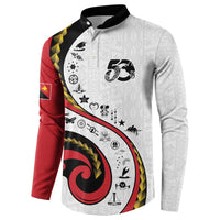 Papua New Guinea 50th Independence Anniversary Button Sweatshirt Special Style White Version - Polynesian Pride