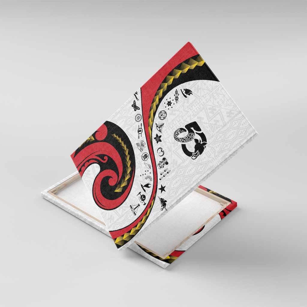 Papua New Guinea 50th Independence Anniversary Canvas Wall Art Special Style White Version - Polynesian Pride