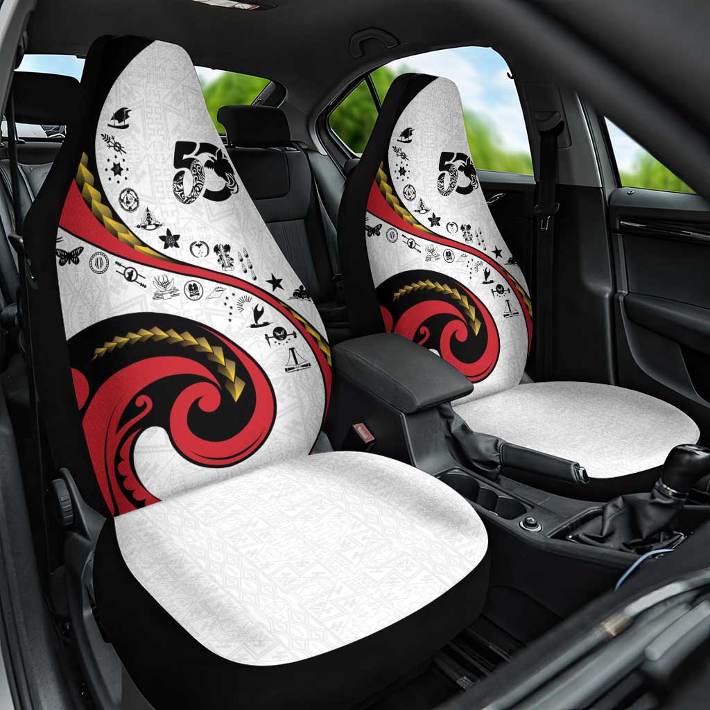 Papua New Guinea 50th Independence Anniversary Car Seat Cover Special Style White Version - Polynesian Pride