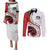 Papua New Guinea 50th Independence Anniversary Couples Matching Puletasi and Long Sleeve Button Shirt Special Style White Version - Polynesian Pride
