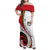 Papua New Guinea 50th Independence Anniversary Family Matching Off Shoulder Maxi Dress and Hawaiian Shirt Special Style White Version - Polynesian Pride