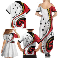 Papua New Guinea 50th Independence Anniversary Family Matching Summer Maxi Dress and Hawaiian Shirt Special Style White Version - Polynesian Pride