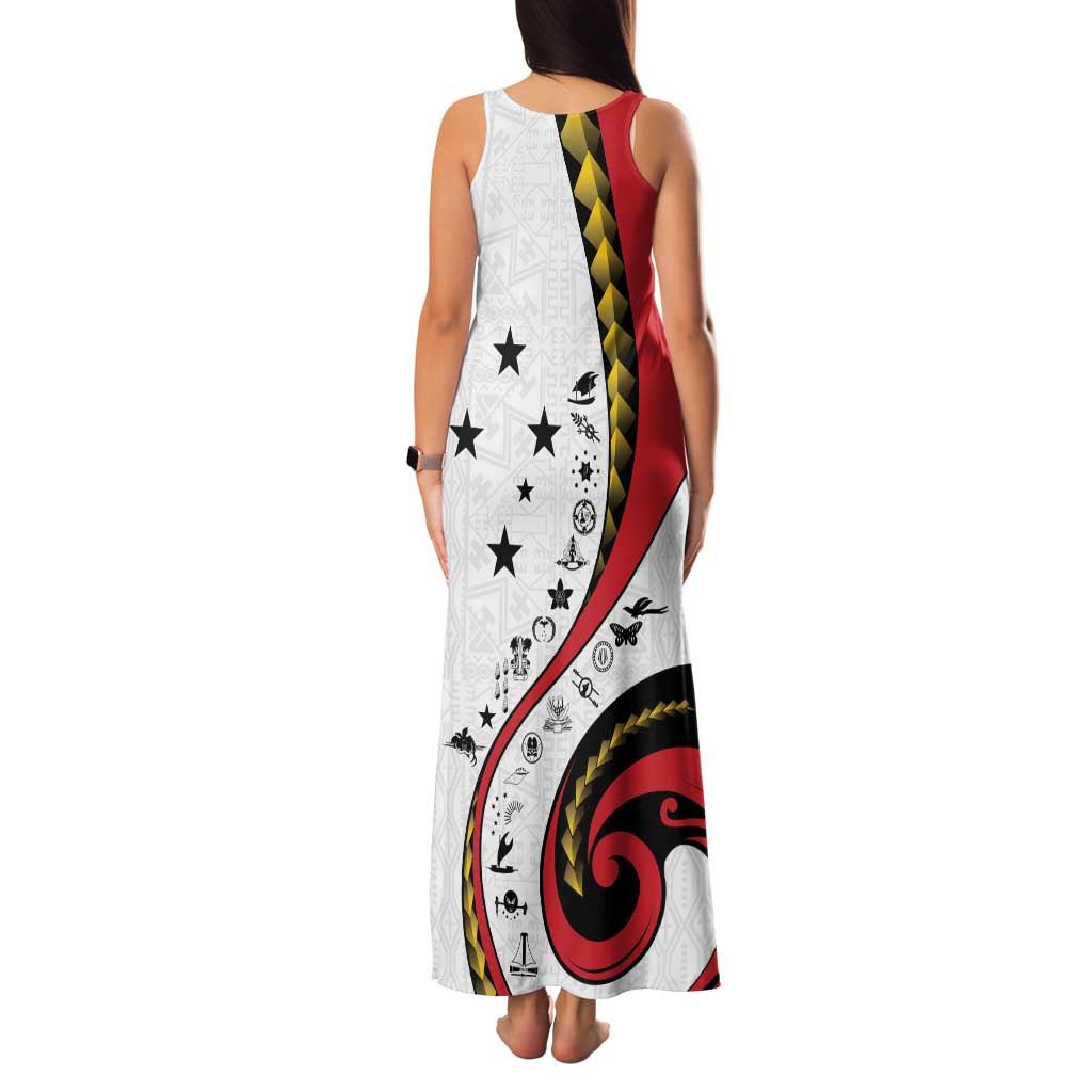 Papua New Guinea 50th Independence Anniversary Family Matching Tank Maxi Dress and Hawaiian Shirt Special Style White Version - Polynesian Pride