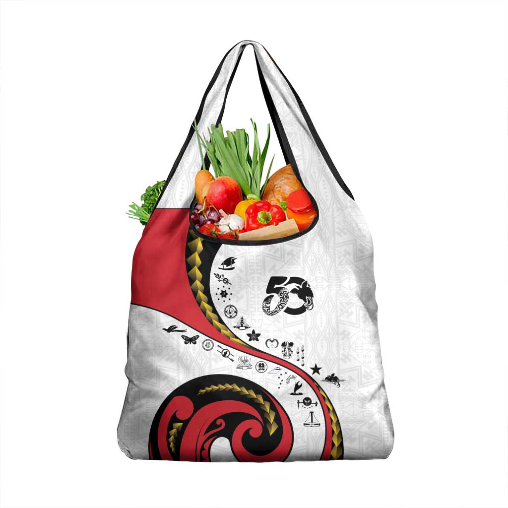 Papua New Guinea 50th Independence Anniversary Grocery Bag Special Style White Version - Polynesian Pride