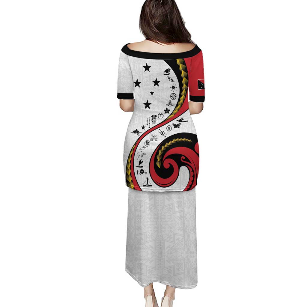 Papua New Guinea 50th Independence Anniversary Puletasi Special Style White Version - Polynesian Pride