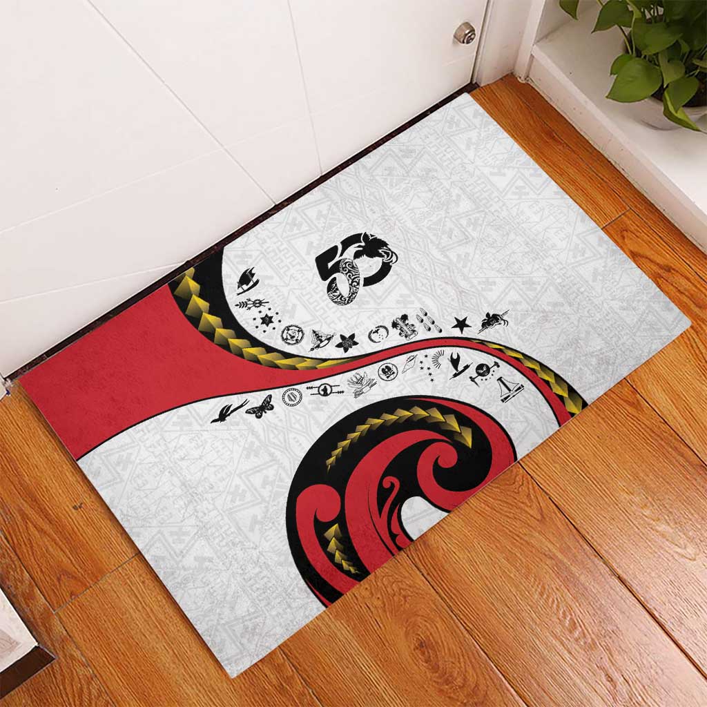 Papua New Guinea 50th Independence Anniversary Rubber Doormat Special Style White Version - Polynesian Pride
