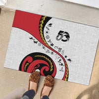 Papua New Guinea 50th Independence Anniversary Rubber Doormat Special Style White Version - Polynesian Pride
