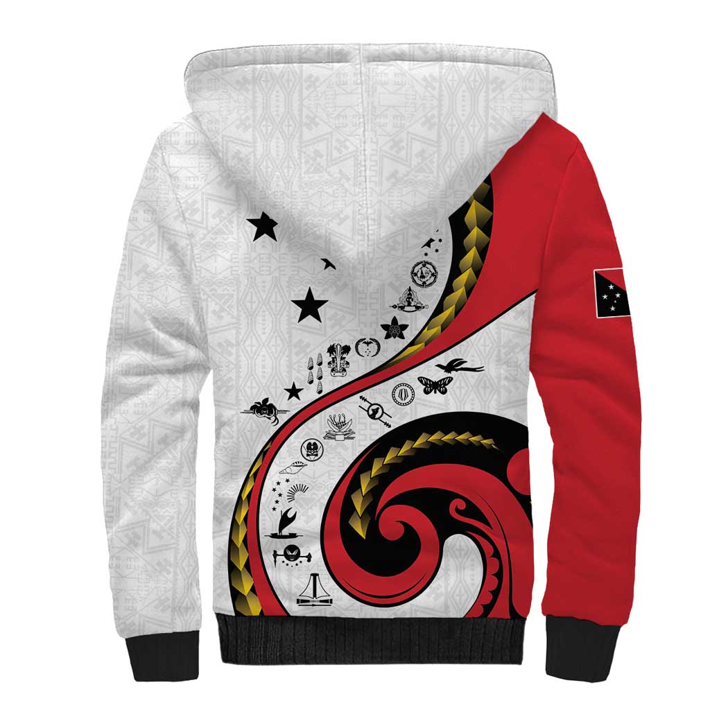 Papua New Guinea 50th Independence Anniversary Sherpa Hoodie Special Style White Version - Polynesian Pride